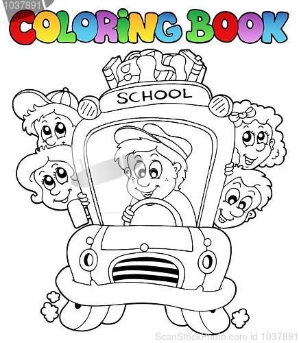Image of Coloring book with school images 3