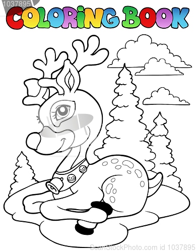 Image of Coloring book Christmas reindeer 1