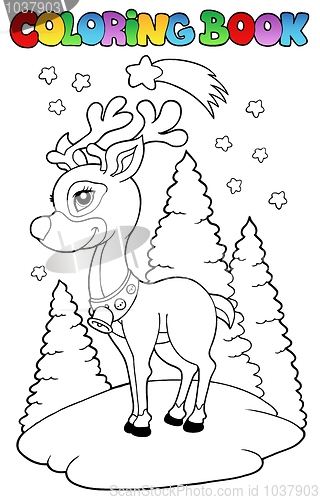 Image of Coloring book Christmas reindeer 2