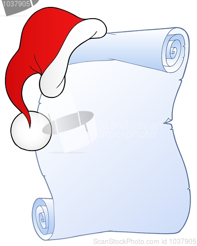 Image of Christmas scroll with hat 1