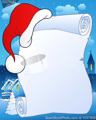 Image of Christmas scroll with hat 2