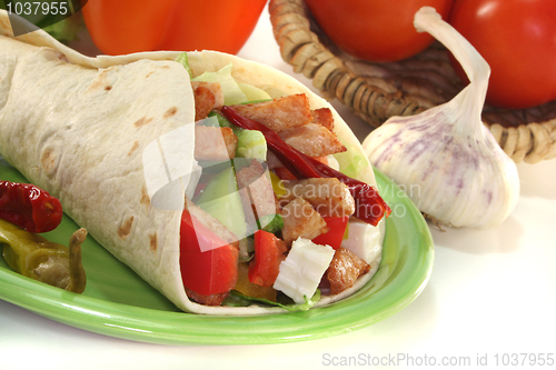 Image of Wrap with turkey strips