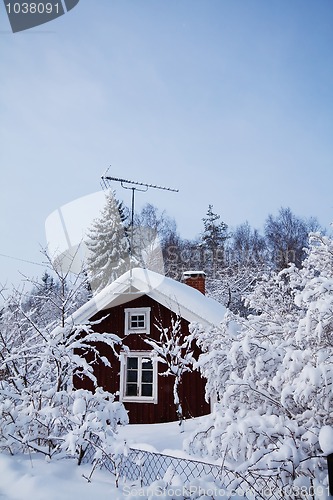 Image of cottage in winter