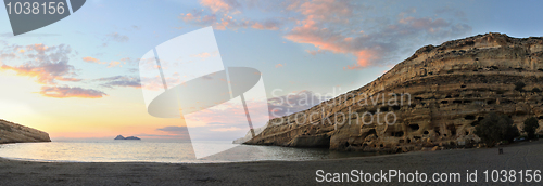 Image of Matala sunsest panorama