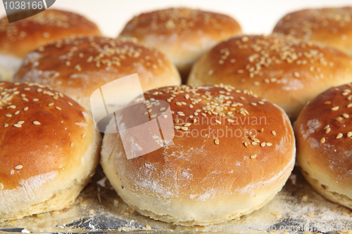 Image of Burger buns from the oven