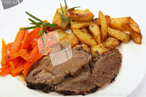 Image of Plate of roast lamb