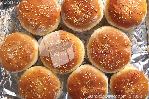 Image of Burger buns from above