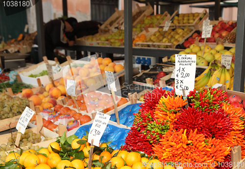 Image of Rialto market vegetable stall