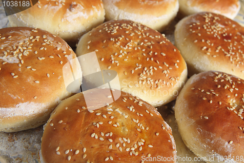 Image of Burger buns from the oven