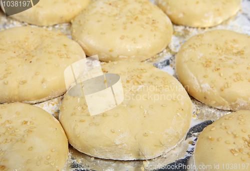 Image of Dough rising for burger buns