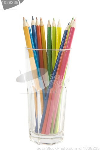 Image of Colored pencils in glass