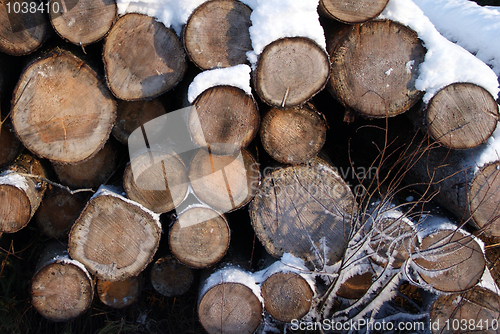 Image of Firewood Winter Background