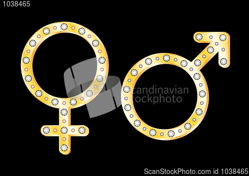 Image of Gold gender symbols