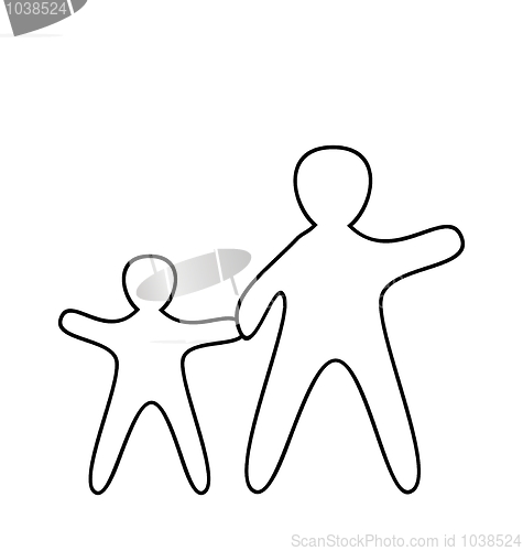 Image of Silhouette of parent and children