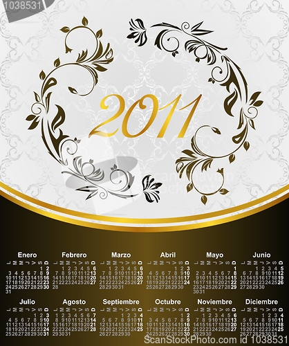 Image of Floral Calendar for year 2011, in Spanish