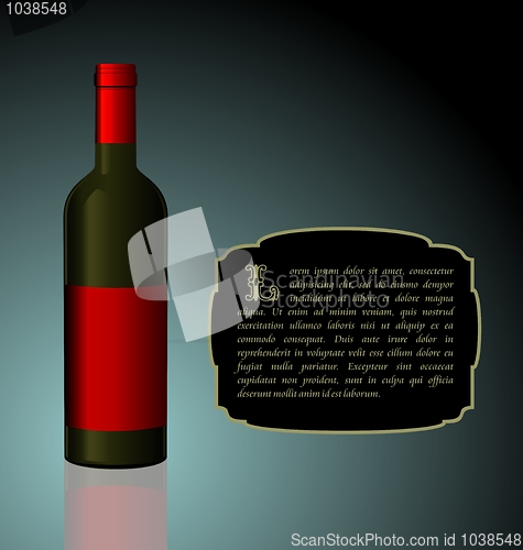 Image of Illustration the elite wine bottle with red blank label