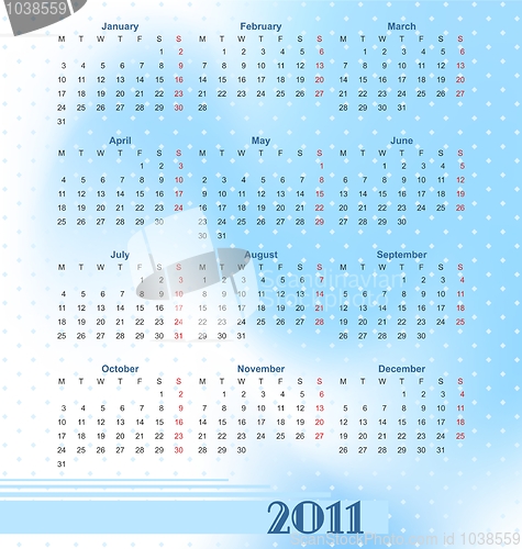 Image of European calendar 2011 in style of techno