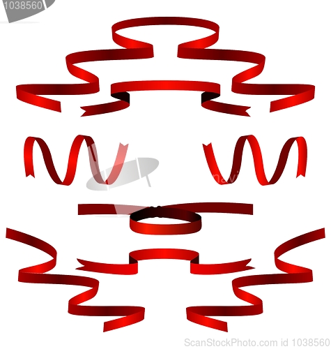 Image of Realistic illustration the set bow, ribbon - vector