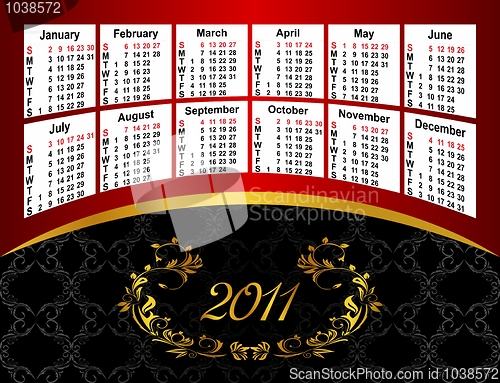 Image of American calendar 2011