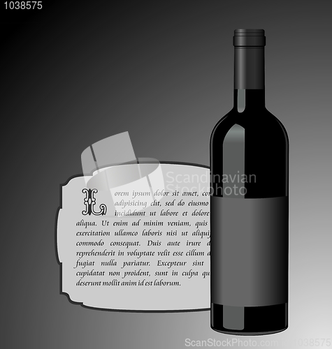 Image of Illustration the elite wine bottle with black blank label