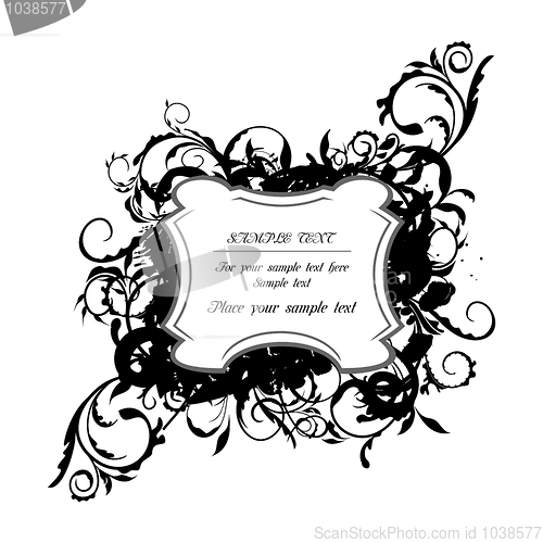 Image of Illustration the floral black decor element for design