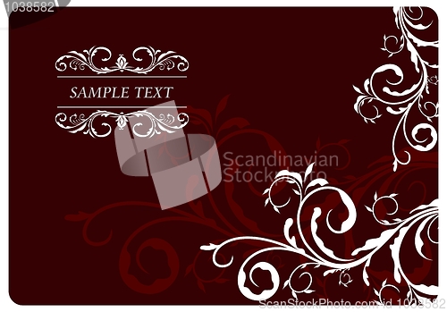 Image of Illustration the floral red background for design card