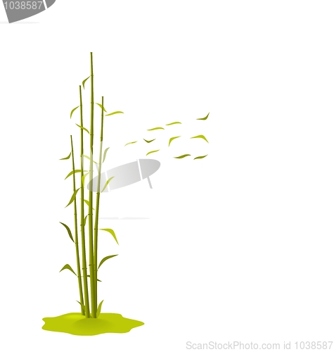 Image of The illustration a wind breaks bamboo leaves