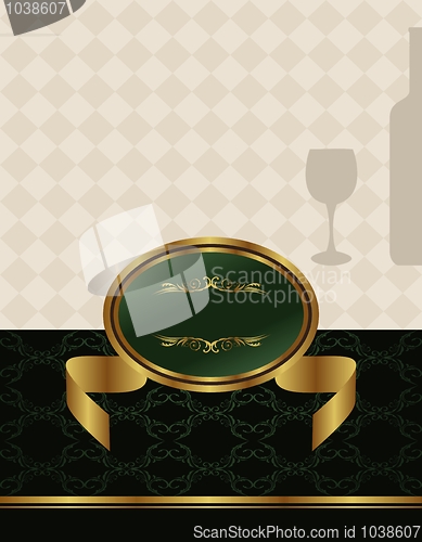 Image of gold wine label