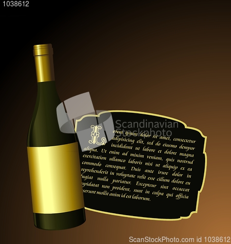 Image of Illustration the elite wine bottle with white gold label