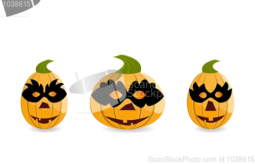Image of Gang of pumpkins dressed in masks