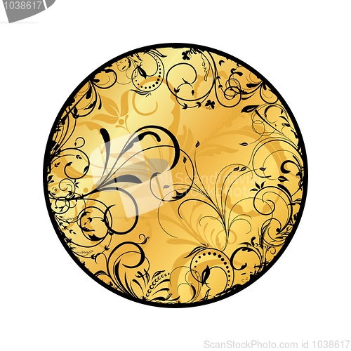 Image of gold floral medallion