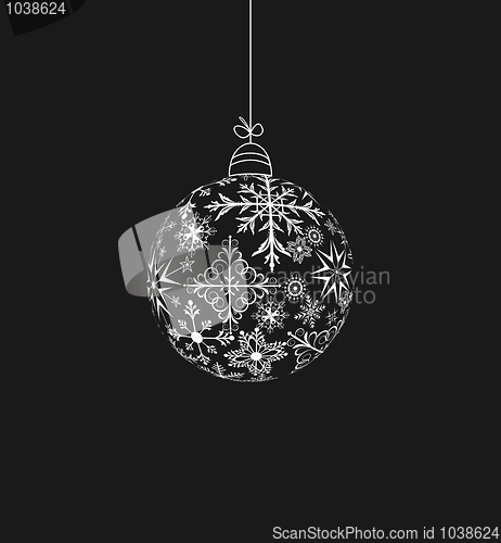 Image of Christmas ball made of snowflakes