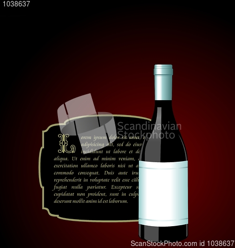 Image of Illustration the elite wine bottle with white blank label