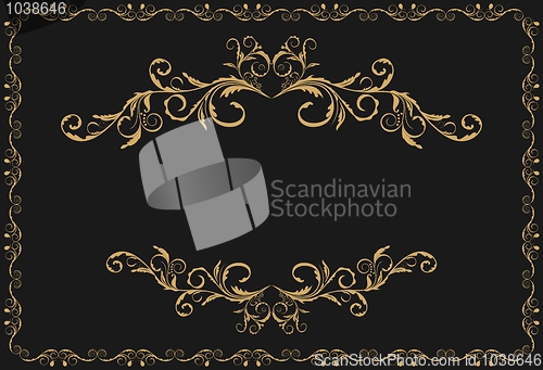 Image of Illustration the luxury gold pattern ornament borders