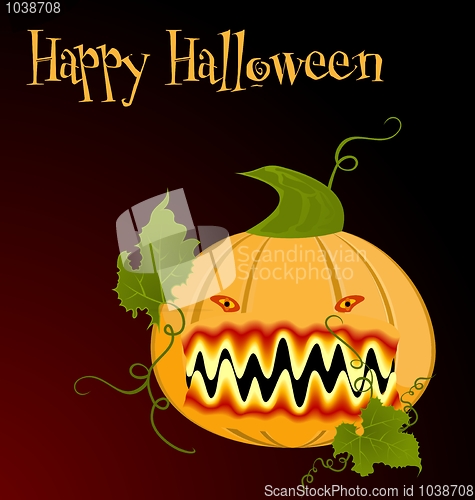 Image of Illustration the orange halloween pumpkin