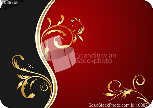 Image of Illustration red floral business card