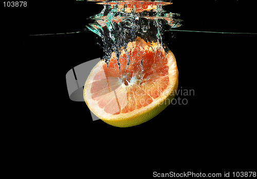 Image of Grapefruit  falling into water