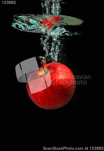 Image of Apple falling into water