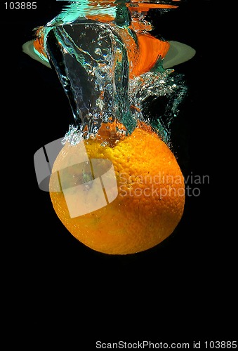 Image of Ornage falling into water