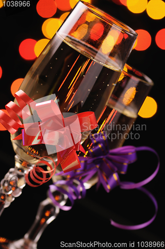 Image of Wineglasses with a champagne