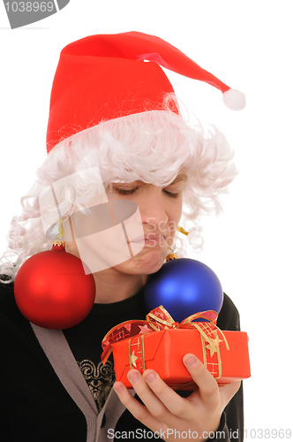 Image of teenager in hat santa