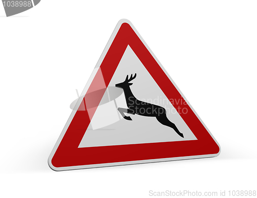 Image of attention deer crossing