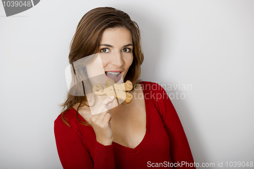 Image of Tasting a Gingerbread cookie