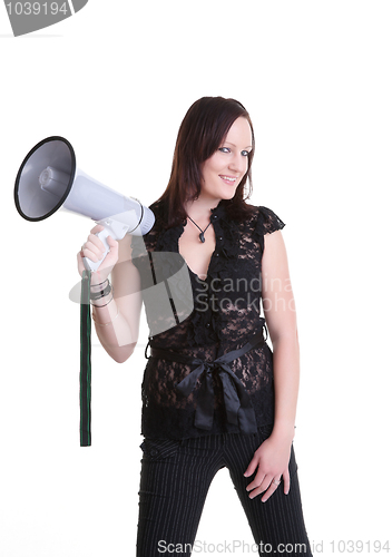 Image of young woman with megaphone