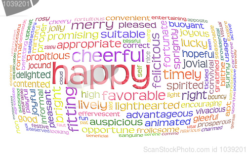 Image of happy cheerful word cloud
