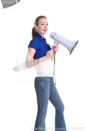 Image of young woman with megaphone