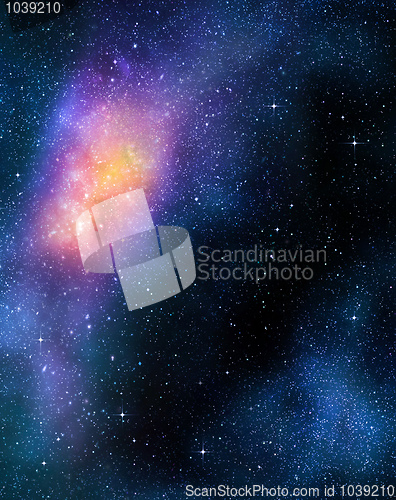 Image of starry deep outer space nebual and galaxy 