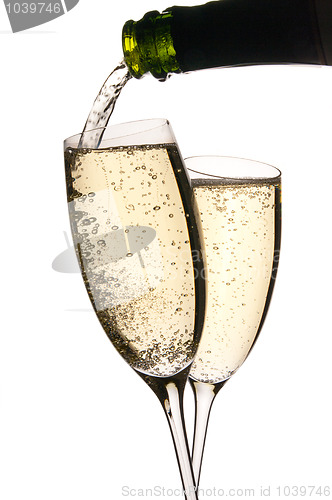 Image of Champagne poured in glasses