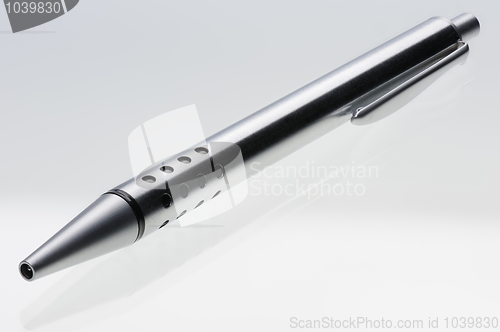 Image of Shiny steel ball-point pen, hyper DoF