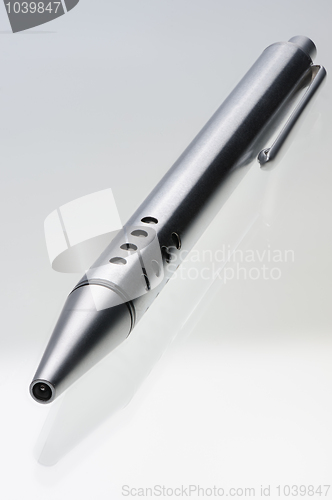 Image of Shiny steel ball-point pen, hyper DoF